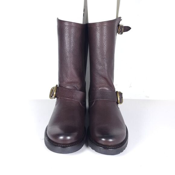 Frye Women's Veronica Short US 6B Brown Leather Pull On Moto Biker Boots - Picture 3 of 13